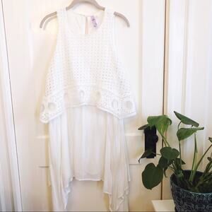 Francesca's Alya White Boho High Low Dress